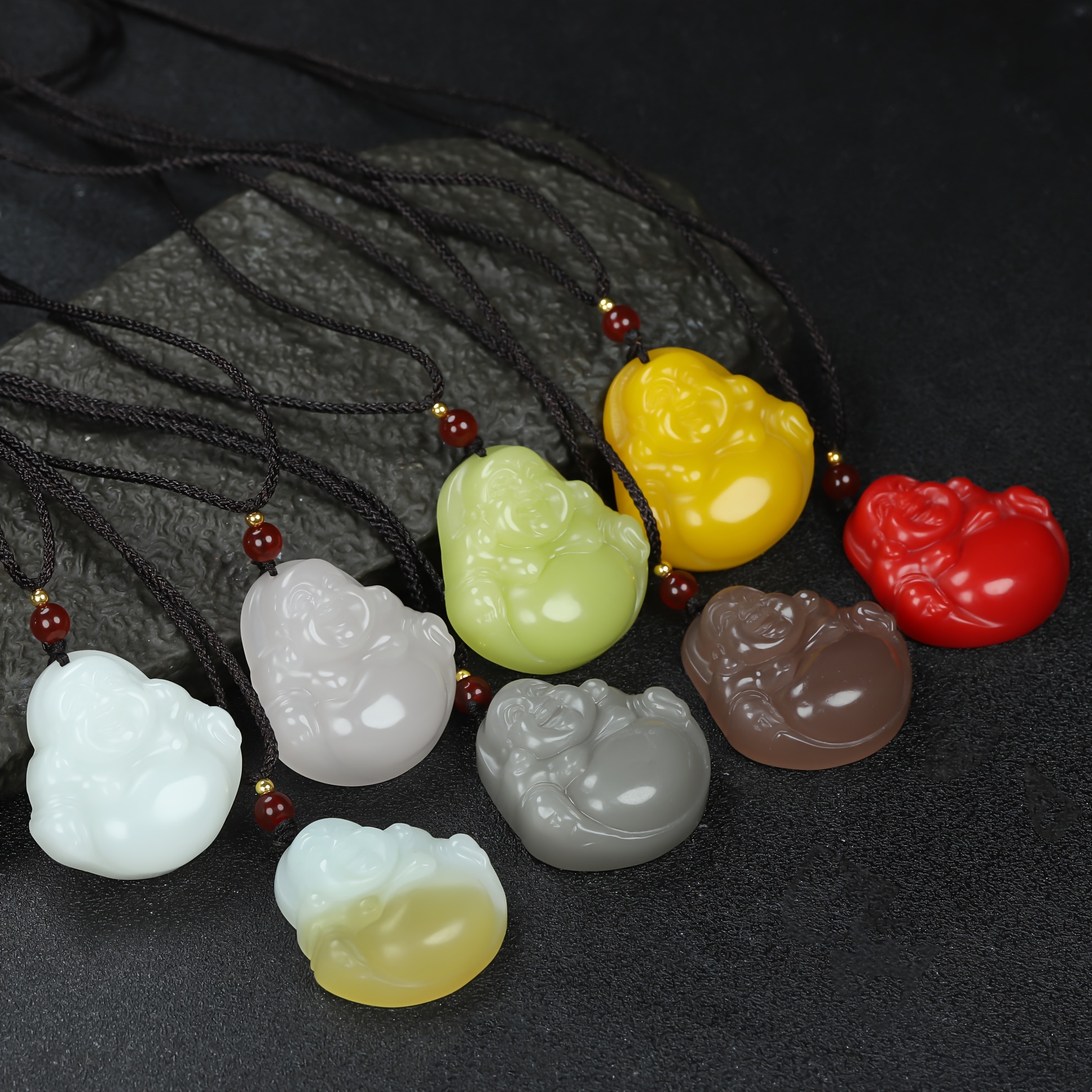 Fashionable Natural Stone Head Pendant Necklace, Unique Design